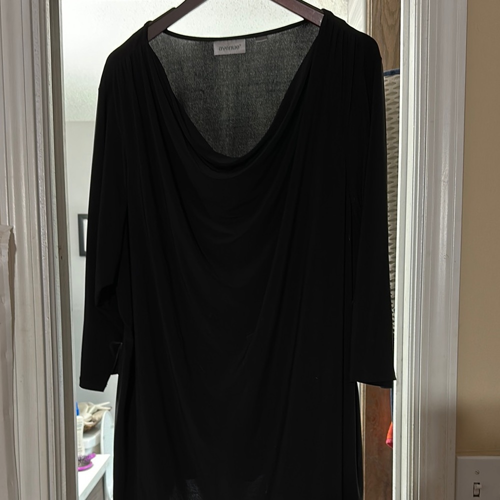 Elegant Black Drape Neck Top